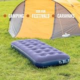 Milestone Camping Inflatable Flocked Single Airbed 191x73x22cm view 7