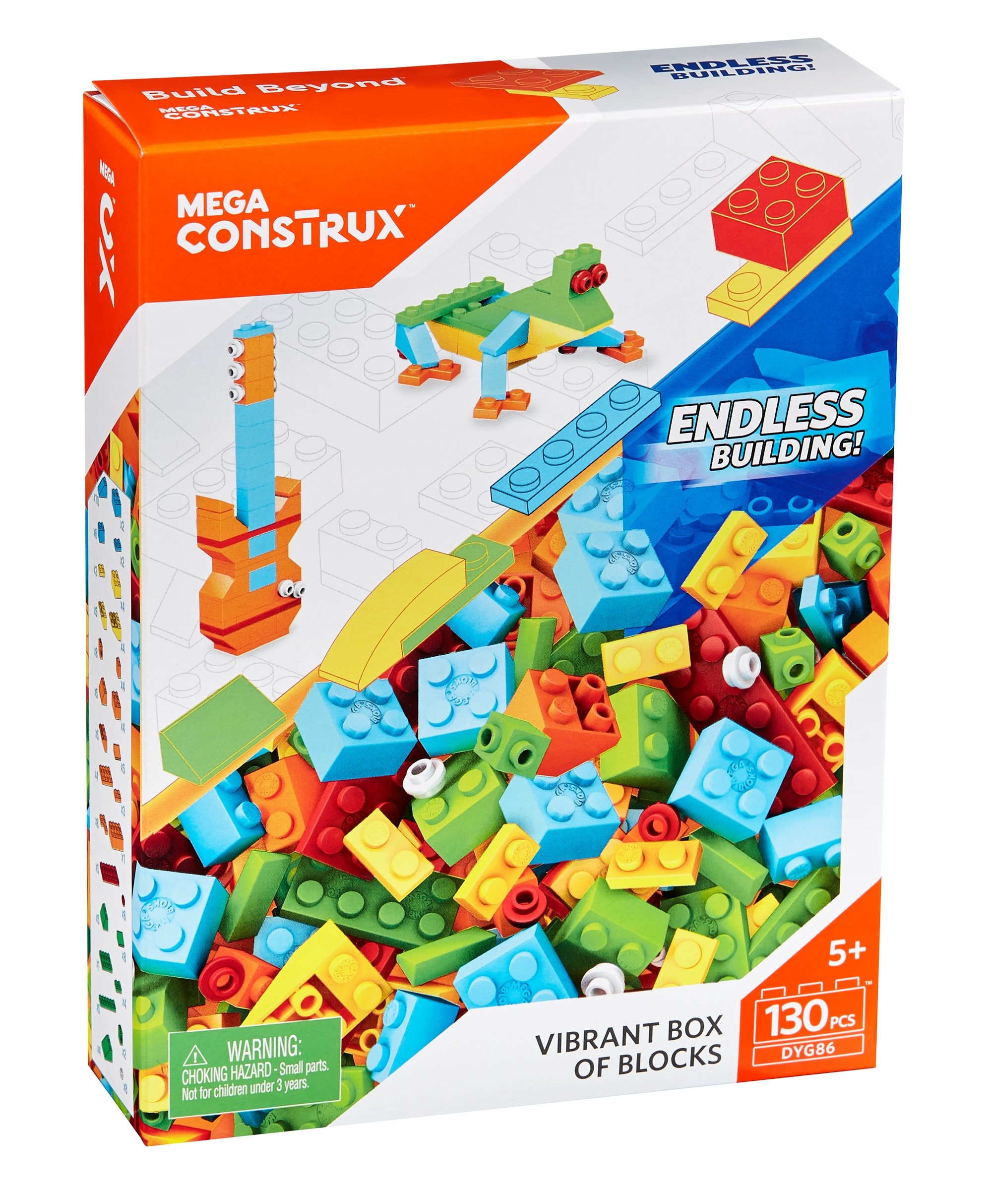 Mega Bloks Construx DYG86 Vibrant Box of Blocks 130pc