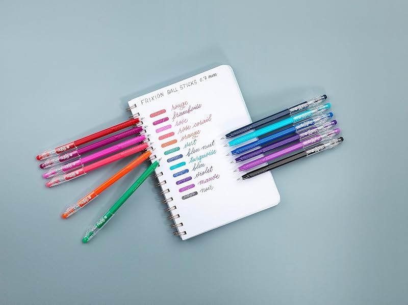 - Set di 12 FriXion Ball Stick - Penna a Inchiostro Termosensibile Cancellabile - La FriXion economica - Blu - Punta Media