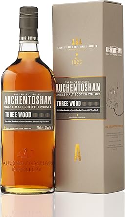 Amazon Co Jp シングルモルトウイスキー オーヘントッシャン スリーウッド ウイスキー イギリス 700ml 食品 飲料 お酒