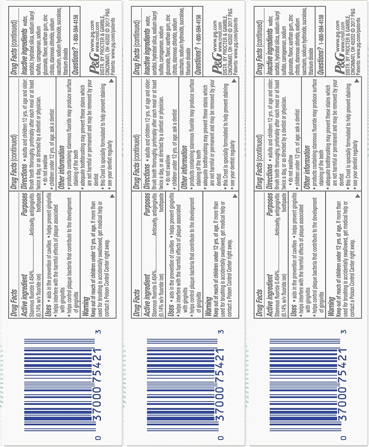 Crest Toothpaste Gum Detoxify Deep Clean, 11.1 OZ (314g) (Pack of 3), 116 g (Pack of 3) - Image 3