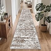 TTelephant Runners for Hallways Ultra Non-Slip 2x10 Long Runner Rugs Washable Abstract Tear and Stain Resistance No Pile Lightweight Modern Rug Runners for Entryway, Kitchen, Walkway, Entrance, Brown