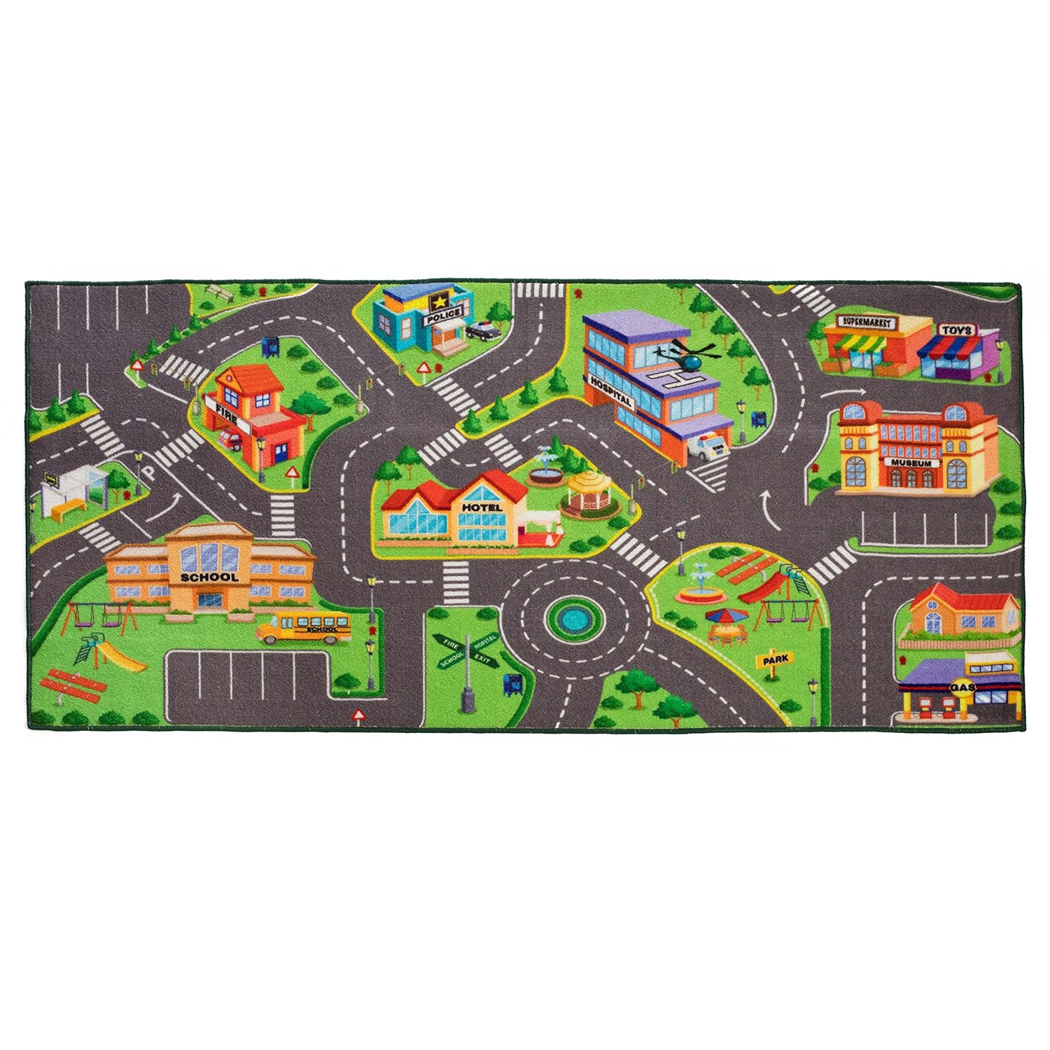 Toy Car Mat Hot Wheels Matchbox Carpet Kids Rug City Train Road Fun