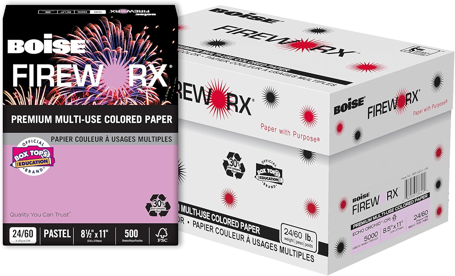 Boise® FIREWORX® Premium MultiUSE Colored Paper, 8 1/2" x 11", Letter
