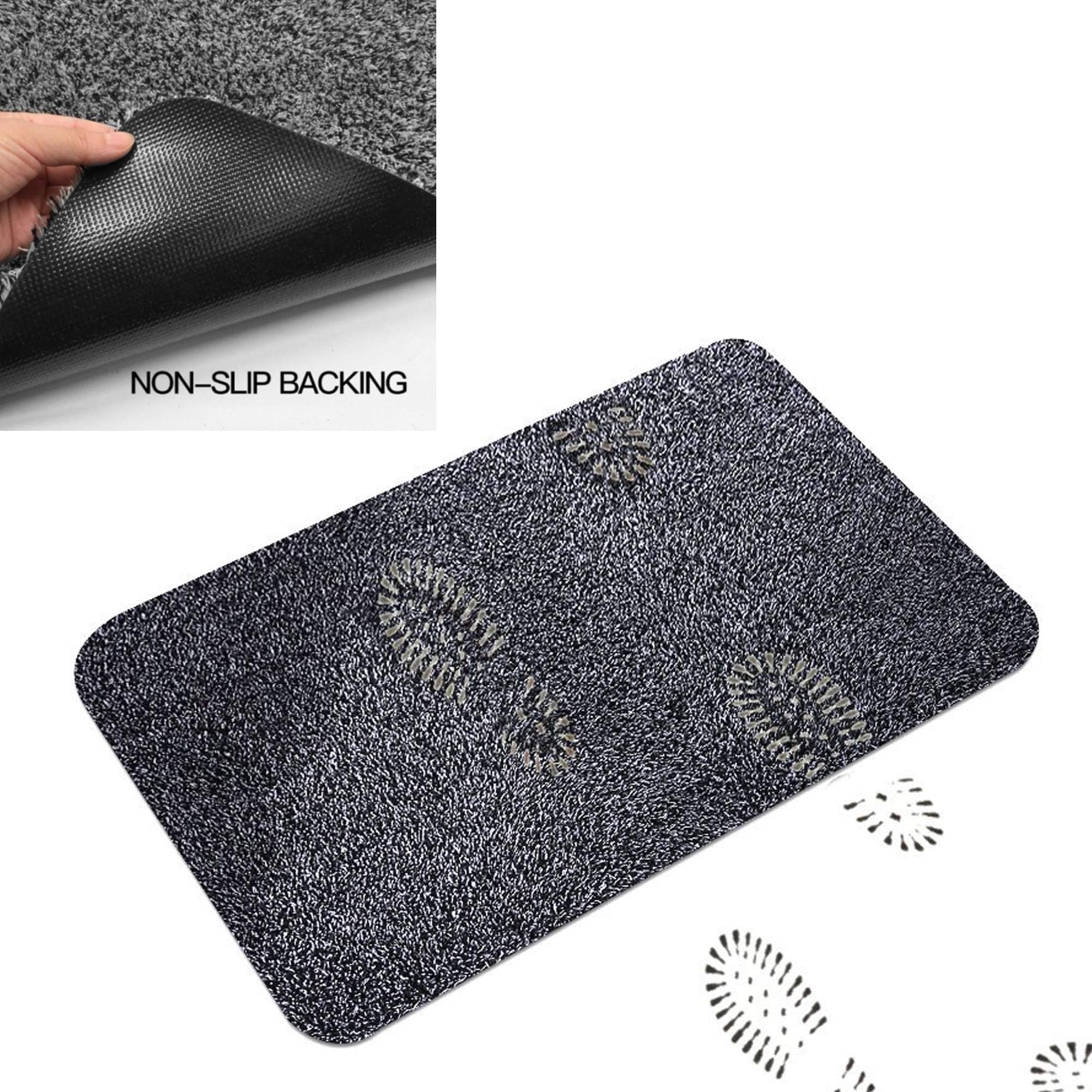 EVELYN LIVING Heavy Duty Non Slip Door Mat Super Absorbent Rubber Back Rug Hall Indoor Outdoor