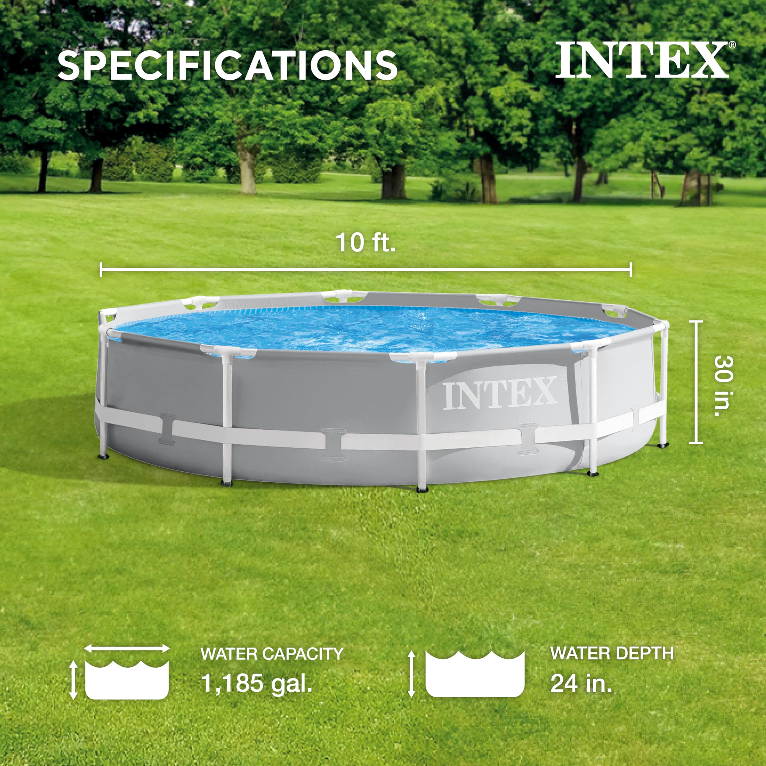 Mua INTEX 26700EH Prism Frame Premium above Ground Swimming Pool: 10ft ...