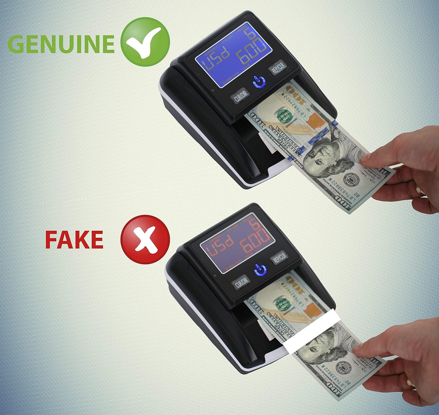 Portable 4 Way Insertion Counterfeit Bill Detector&Counter : Office Products