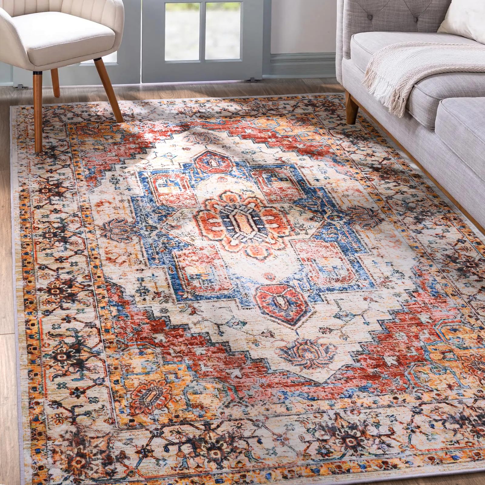 YJ.GWL Area Rug 3x5, Washable Entryway Rug, Soft