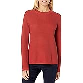 Goodthreads Women's Cotton Half-Cardigan Stitch Crewneck Sweater Sweater, -Oatmeal/Gold Stripe, XS