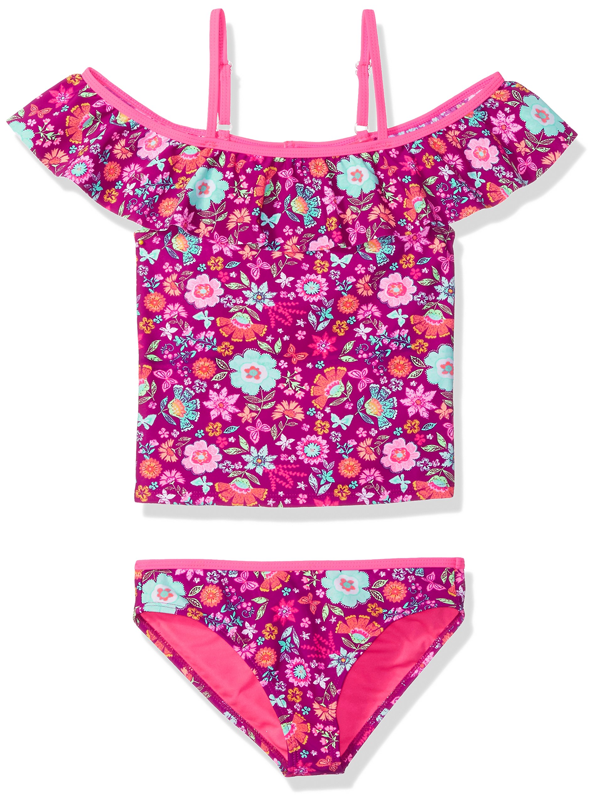Angel Beach Big Girls Off The Shoulder Floral Print Tankini Swim Set