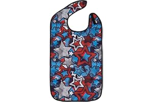 Classic Bib Designs Adult Bibs for Eating: Reusable with Crumb Catcher Pocket - For Men and Women