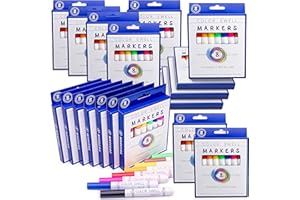 Color Swell Washable Bulk Markers - 18 Boxes of 8 Vibrant Colors (144 Total) Perfect for Kids, Parties, Classrooms - Broad Li