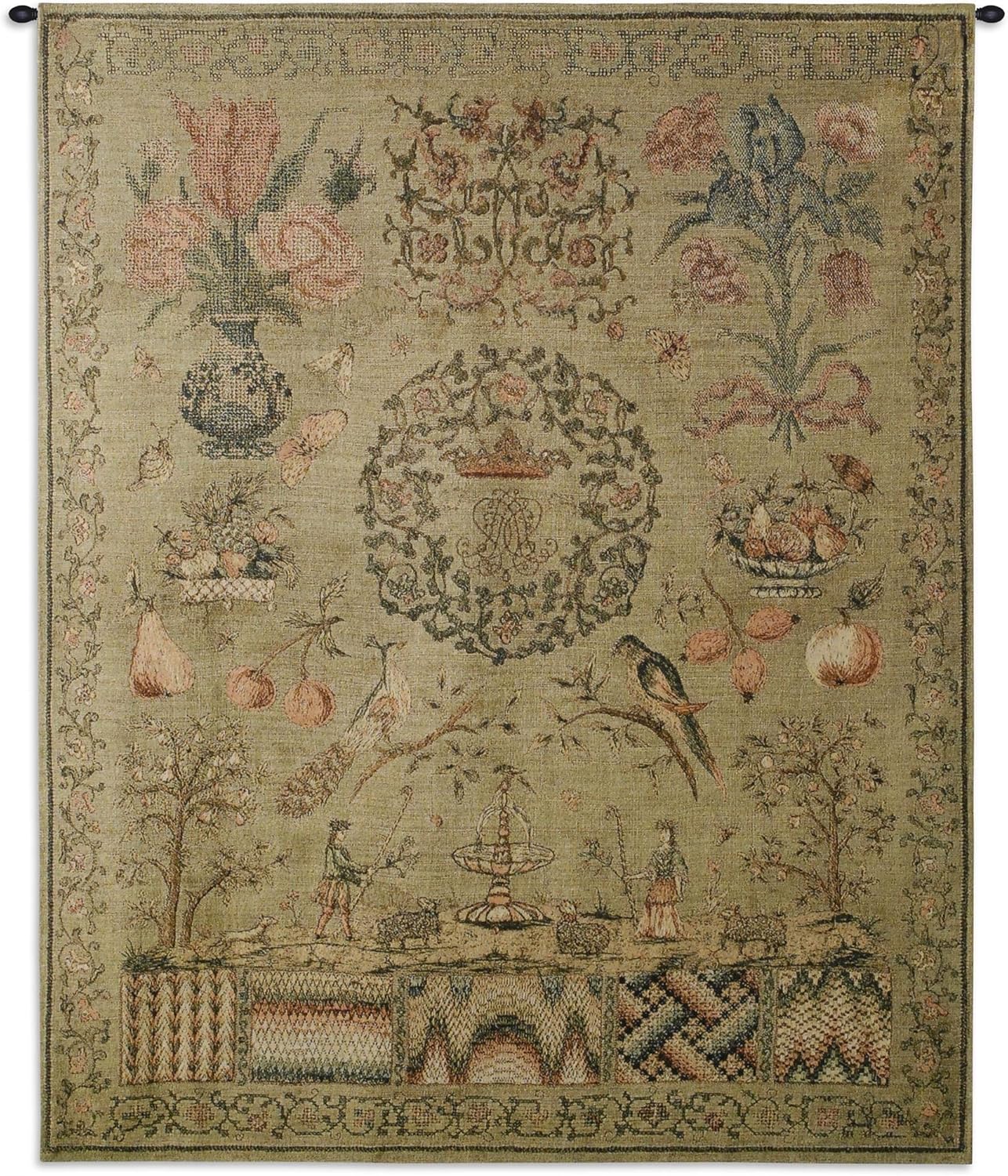 Sampler I Woven Tapestry Wall Art Hanging Vintage