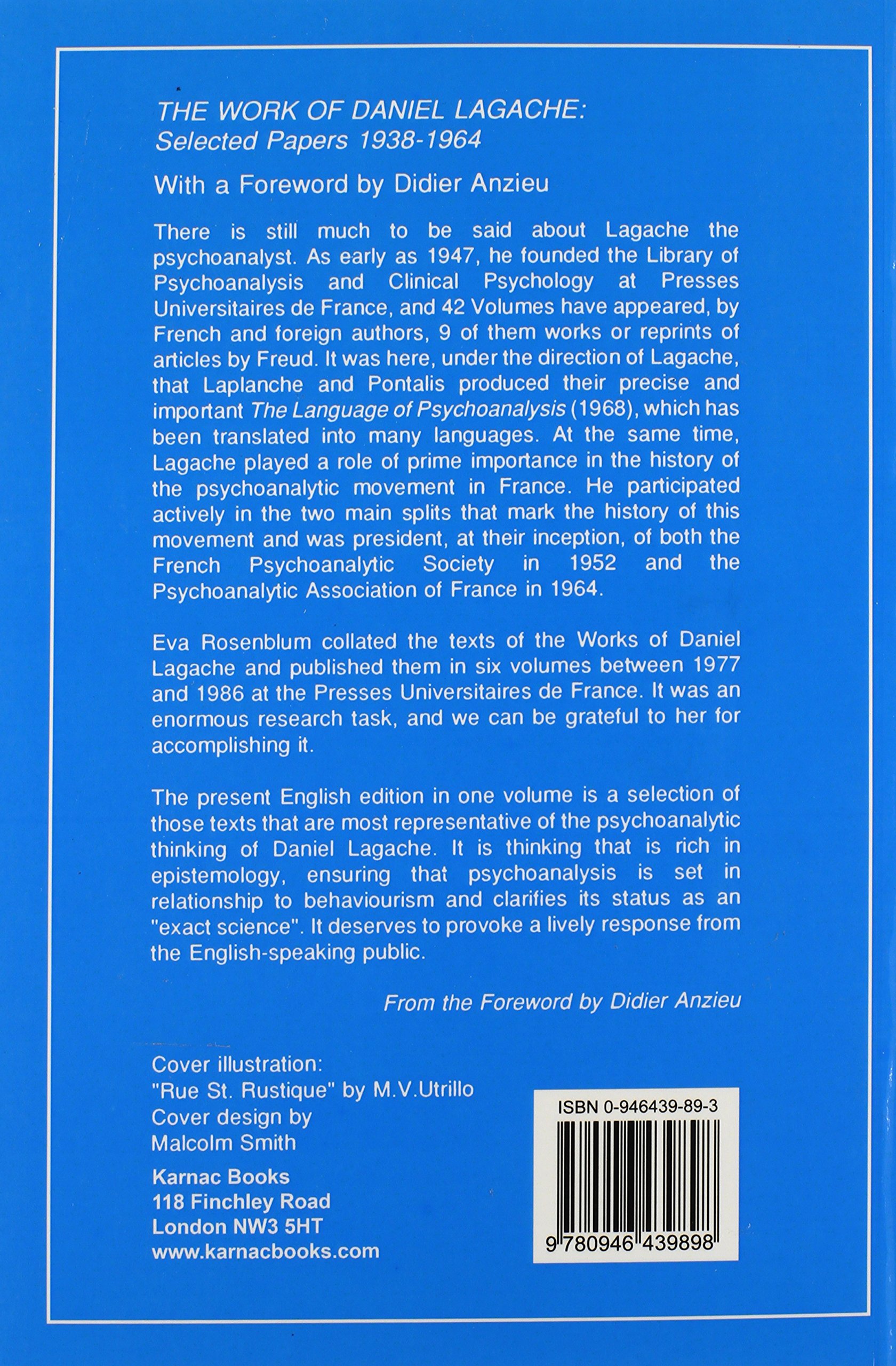 Amazoncom The Work Of Daniel Lagache Selected Papers 1938 - 