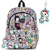 Tokidoki Backpack with Unicorno Keychain Cute Travel Laptop Backpack for Women Casual Bag Lightweight Backpack Daypack Handbag (Backpack-Signature)