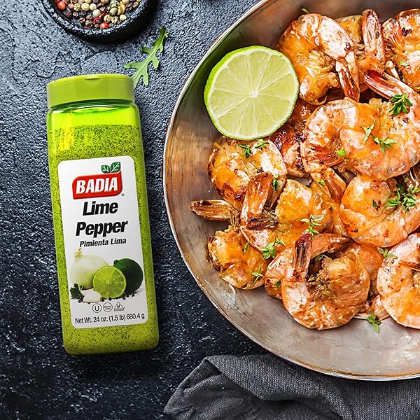 BADIA LIME PEPPER SEASONING, 24 OZ – PEPPER, GARLIC & ONION, ZESTY CITRUS BLEND FOR CHICKEN, SEAFOOD & VEGETABLES