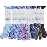 KCS Big skeins of 25 Meters Size 25 Color Variegated Cross Stitch Stranded Threads,12 skeins,07