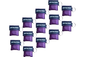 JTKENS 50pcs JTKNS CPR Face Shield CPR Keychain Ring Emergency Kit CPR Face Shields for First Aid or CPR Training Purple