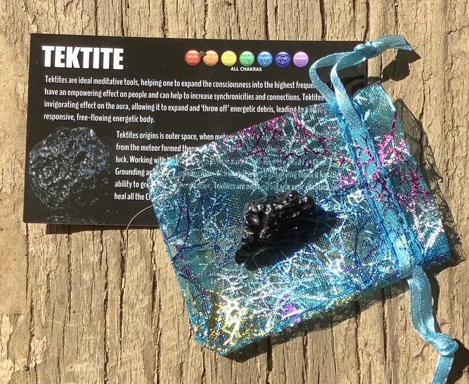 Tibetan Tektite 1 Natural & 2 small Tektite Drilled Beads in pouch