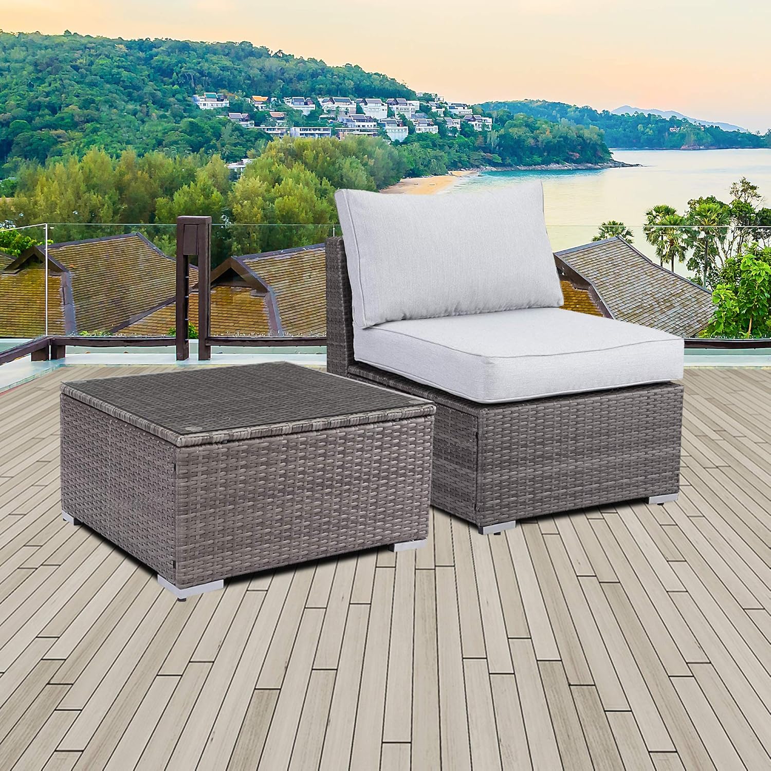 Solaste 2 Pieces Outdoor Patio Furniture Set All Weather