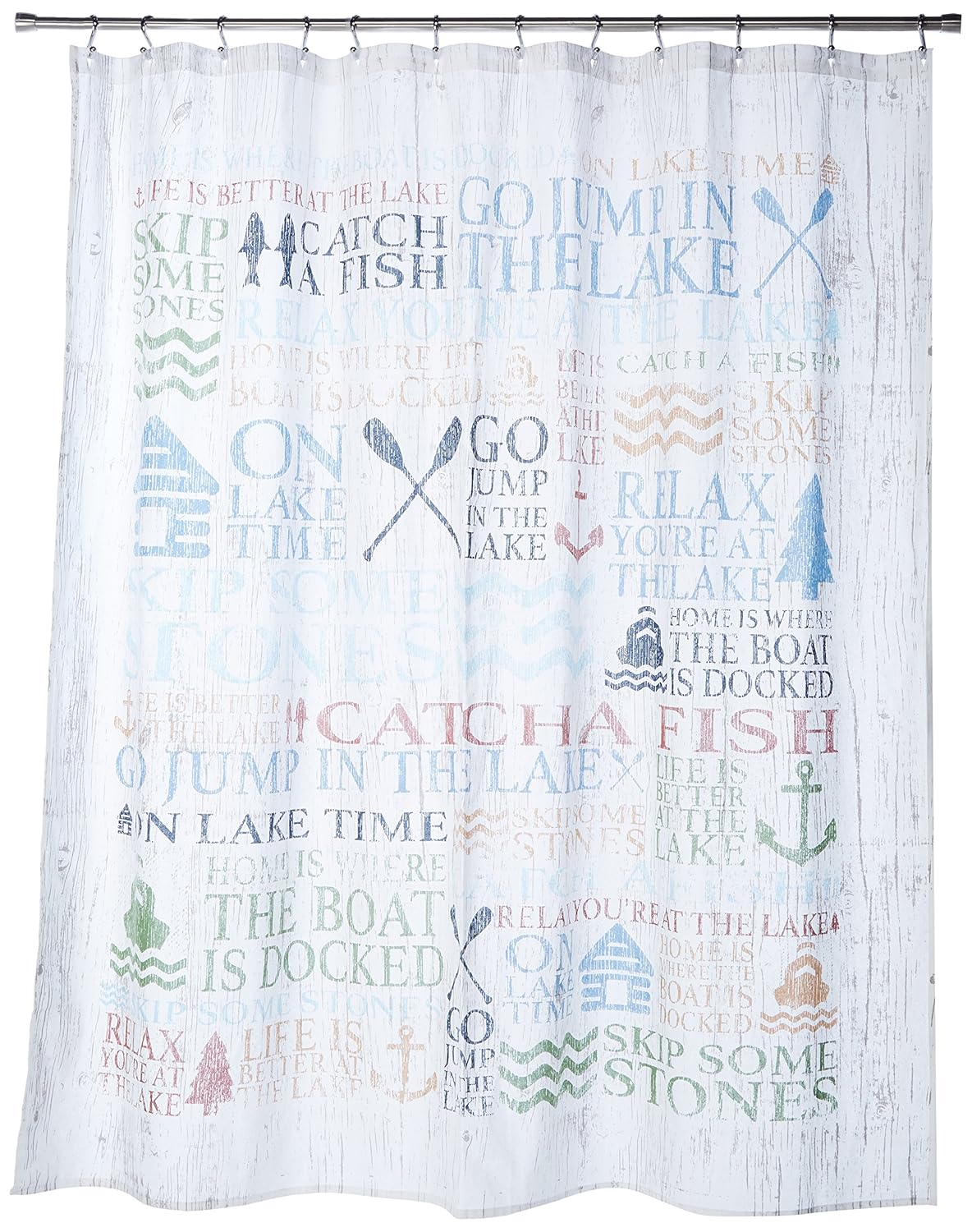 Avanti Linens Lake Words72" x 72" Shower CurtainMulti-Colored