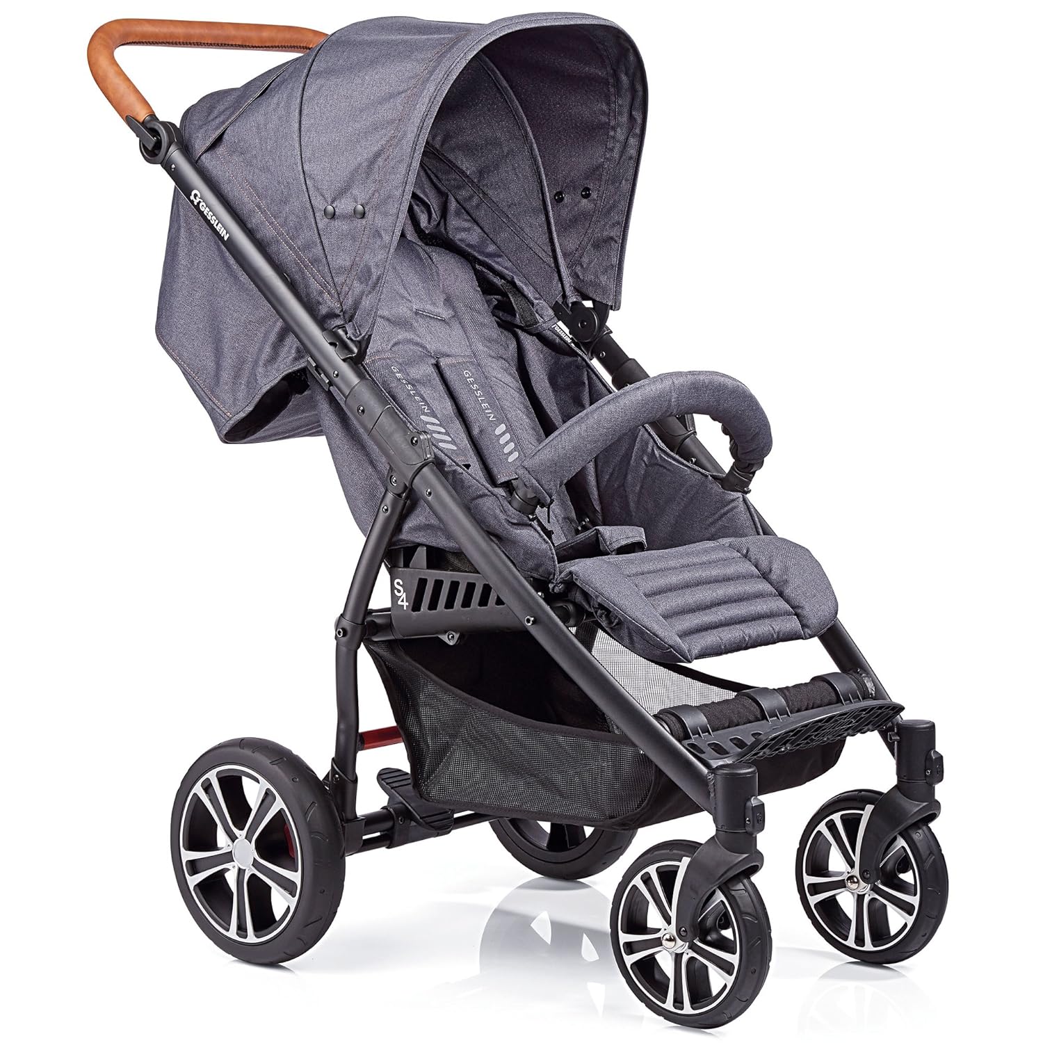 Gesslein S4 304110749000 Kinderwagen Air Plus, Schwarz (Dark Petrol)
