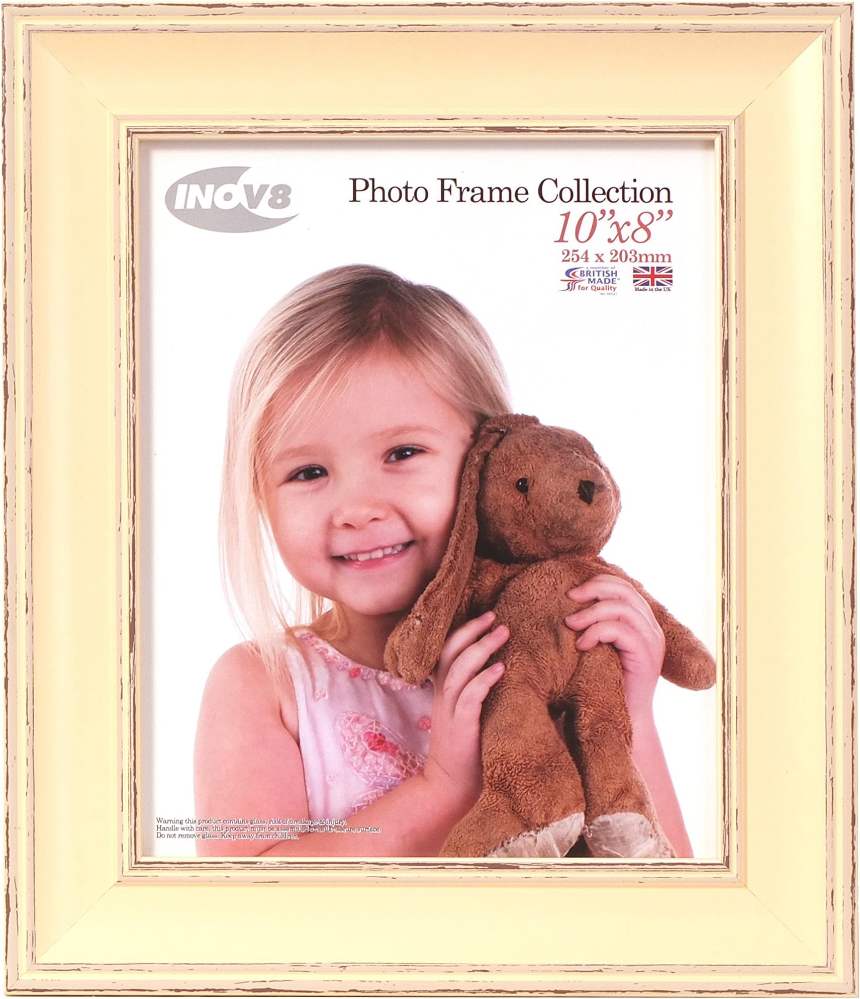 Inov8 British Made Picture/Photo Frame, 10x8-inch, Pack of 2, Large Washed Cream
