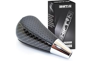 SHIFTIN Carbon Fiber Gear Shift Knob Fits for Toyota Avalon Yaris 4Runner Sienna Camry Tacoma and Lexus ES GS SC RX LS (Black Leather/Carbon Fiber Pattern)