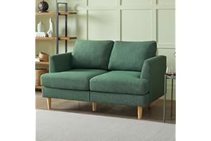 Busaurus Loveseat Sofa 56", Small Couches for Small Spaces Love Seat with 2-Seat Upholstered Cushion, Mid Century Modern Sofa Couches for Living Room, Small Couch for Bedroom, Apartment, Green