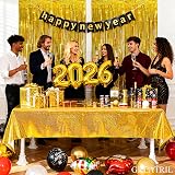 GREATRIL Gold Fringe Curtain Backdrop Pack of 2 1m x 2.5m Foil Tinsel Party view 6