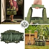 Thistlewood Olive Green Garden Tool Storage Bag - 600D Waterproof, 8 Pockets view 8