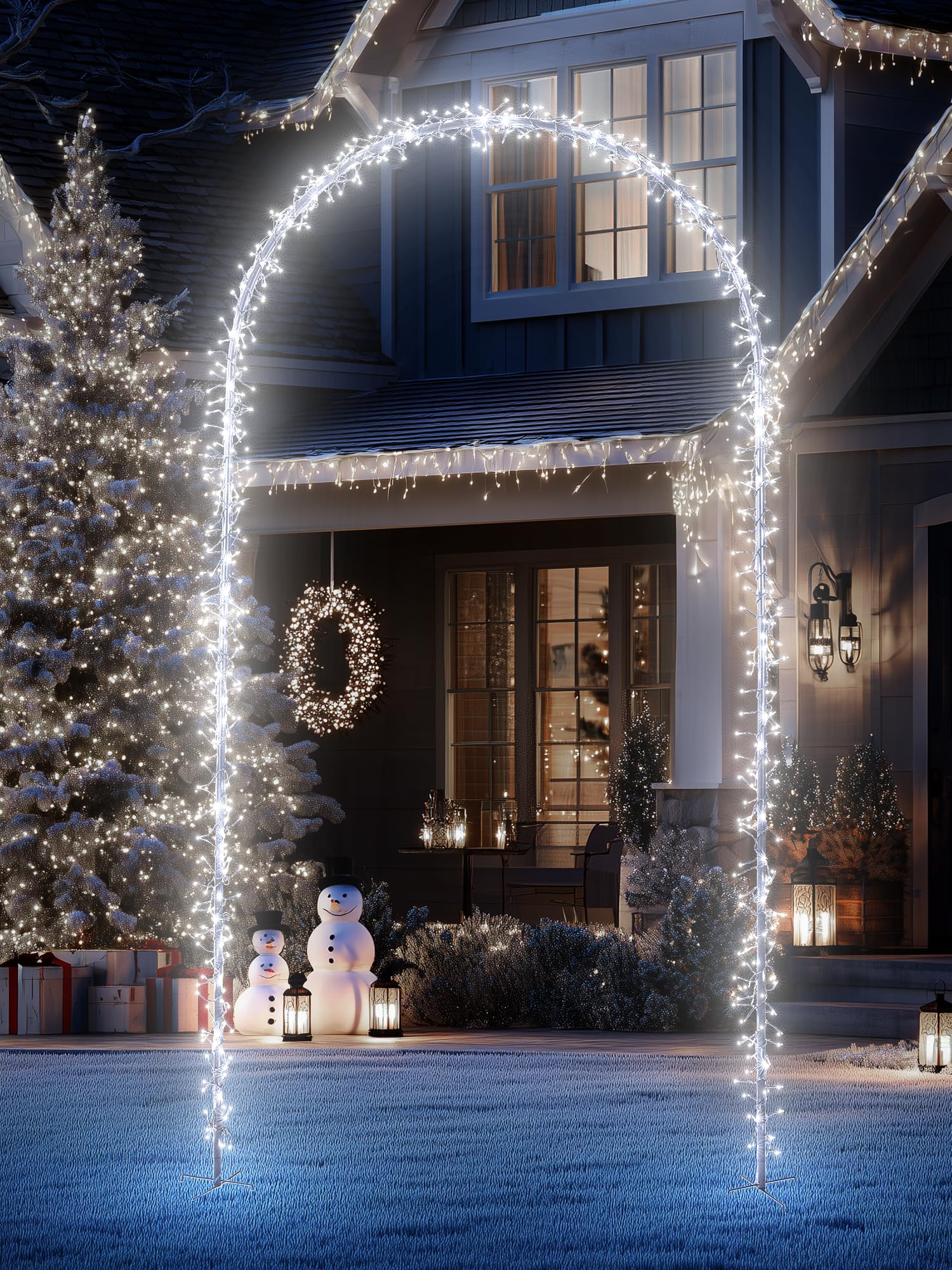 Photo 1 of **NON FUNCTIONAL** Wedding Decoration Outdoor Arch Lights - 9.5FT 460LED Waterproof String Lights with Timer, 8 Modes for Holiday Party,Wedding, Garden, Patio(Cool White)