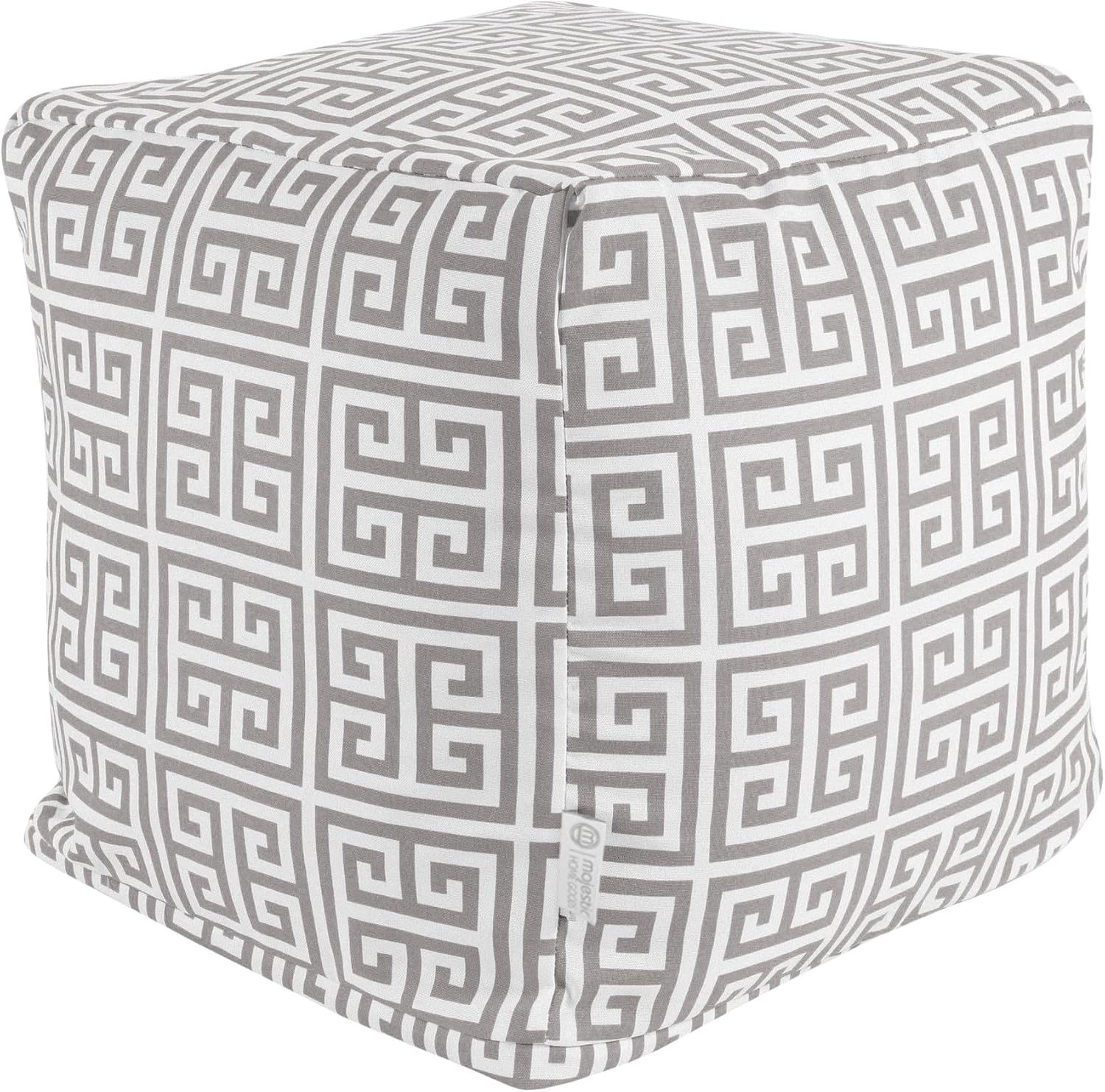 Majestic Home Goods Gray Towers Indoor/Outdoor Bean Bag Ottoman Pouf Cube L W x 17" H