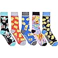 Hyp The Simpsons All Over Patterns Men's Crew Socks 5 Pair Pack