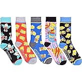 Hyp The Simpsons All Over Patterns Men's Crew Socks 5 Pair Pack