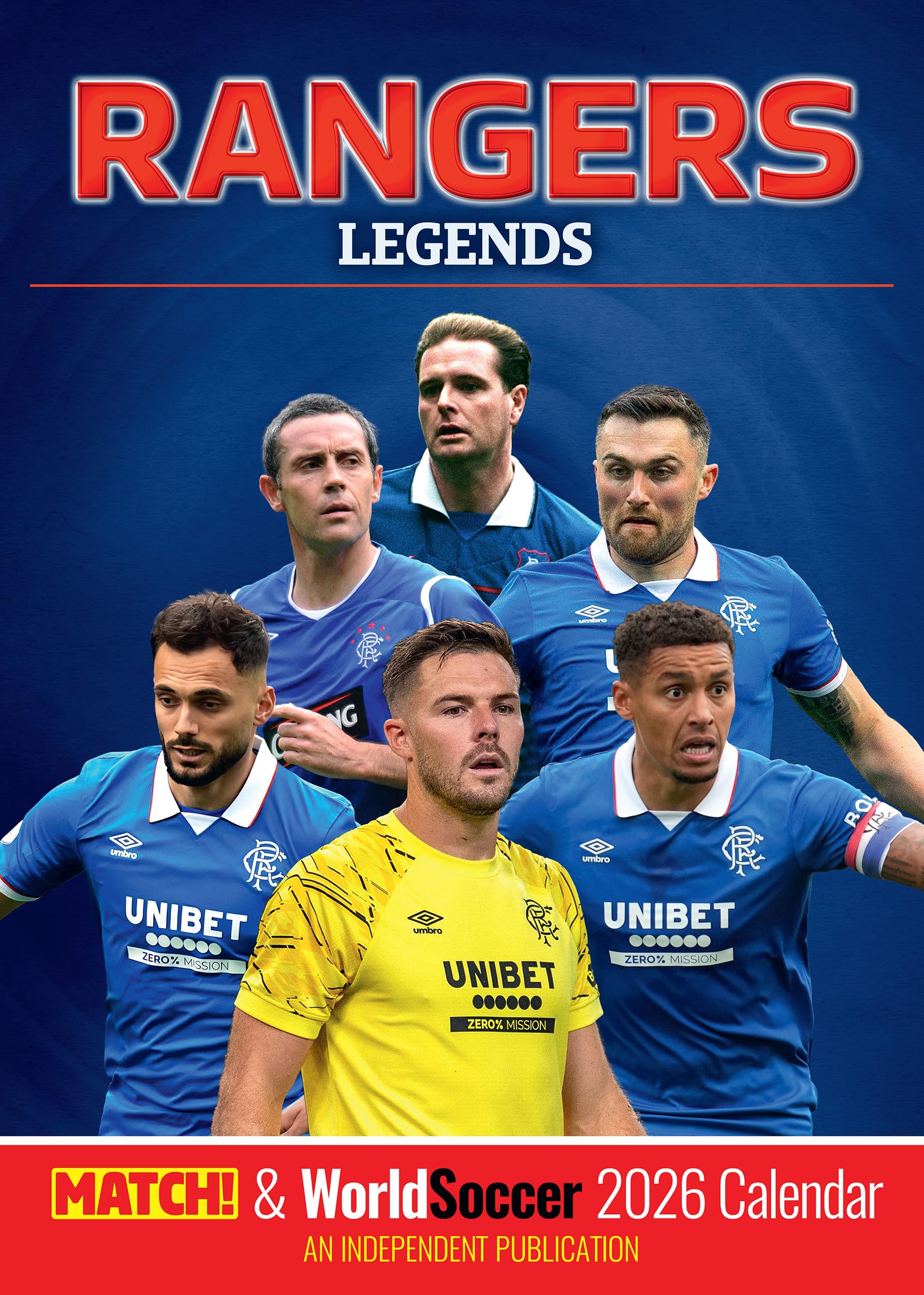 Rangers Legends 2026 A3 Wall Calendar