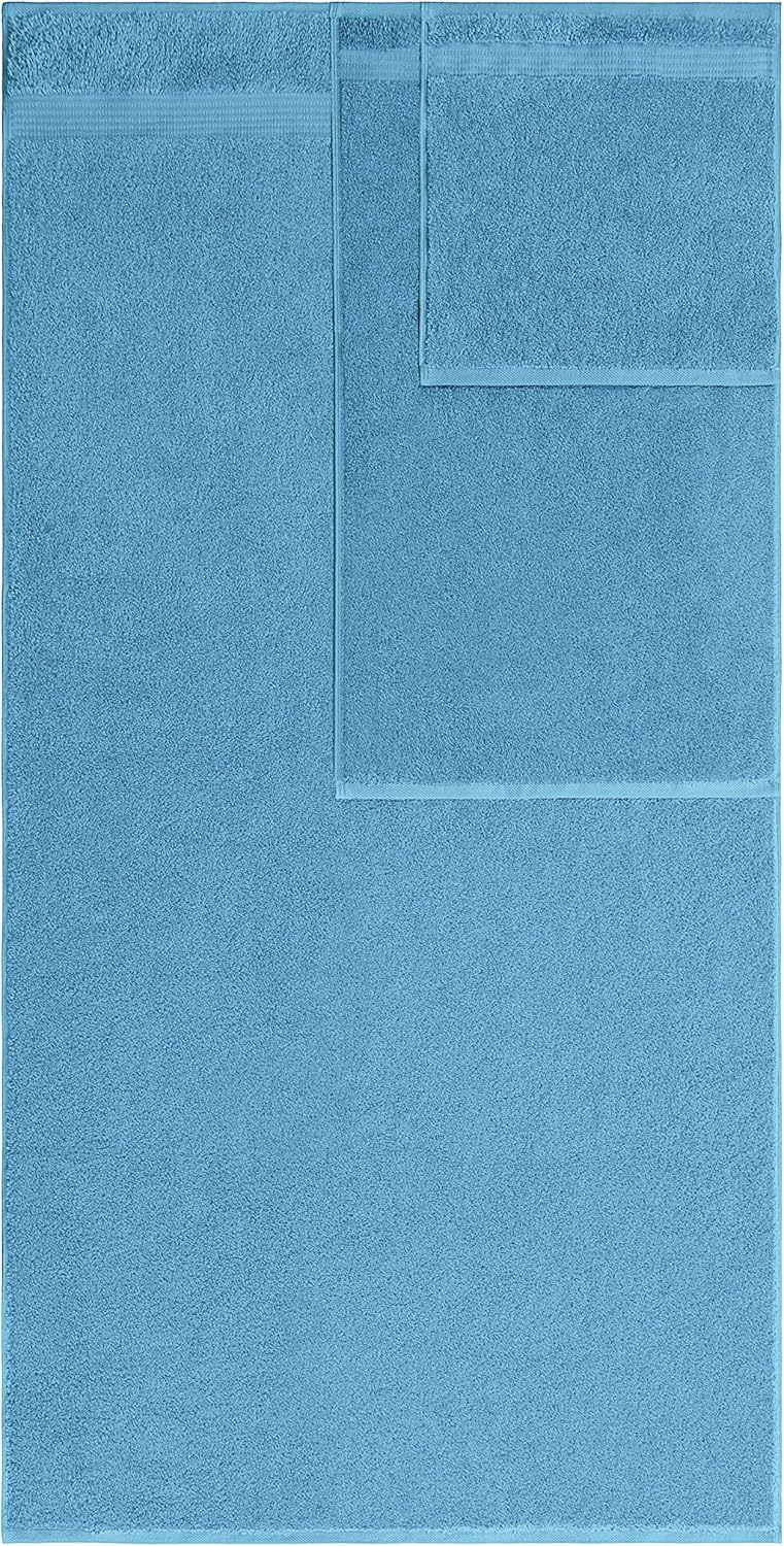 Hotel & Spa Quality, Absorbent & Soft Decorative Kitchen & Bathroom Sets, 100% Turkish Genuine Cotton 6 Piece Towel Set, Includes 2 Bath Towels, 2 Hand Towels, 2 Washcloths - Sky Blue: Kitchen & Dining