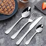 BEWOS 24-Piece Stainless Steel Cutlery Set Service for 6 Mirror Finish view 5