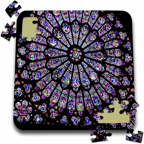 3dRose Notre Dame Cathedral Stained Glass Puzzle, 10 by