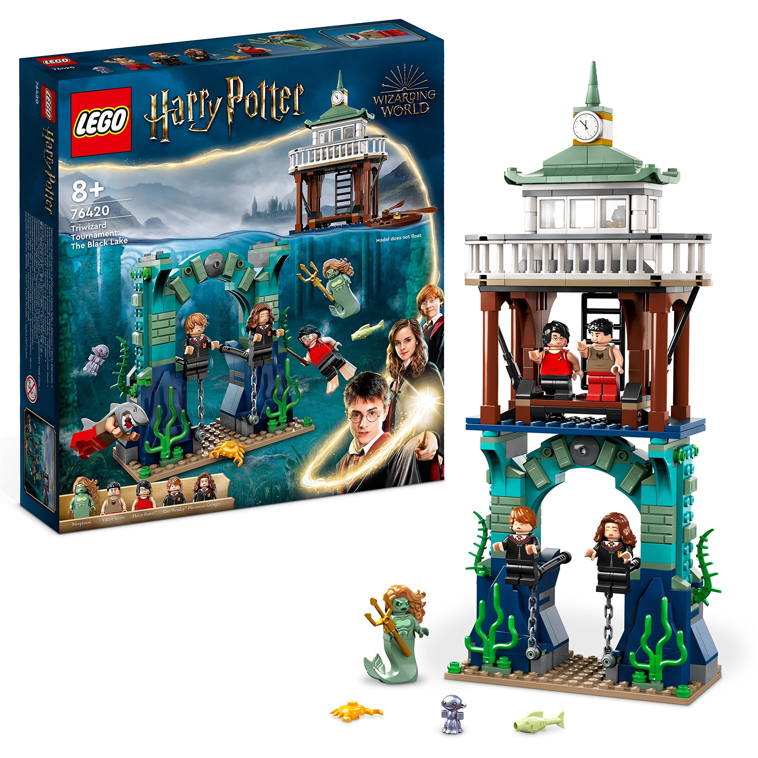 LEGO Harry Potter Triwizard Tournament: The Black Lake, Goblet of Fire Building Toy Playset for Kids, Boys & Girls with Boat Model and 5 Minifigures 76420