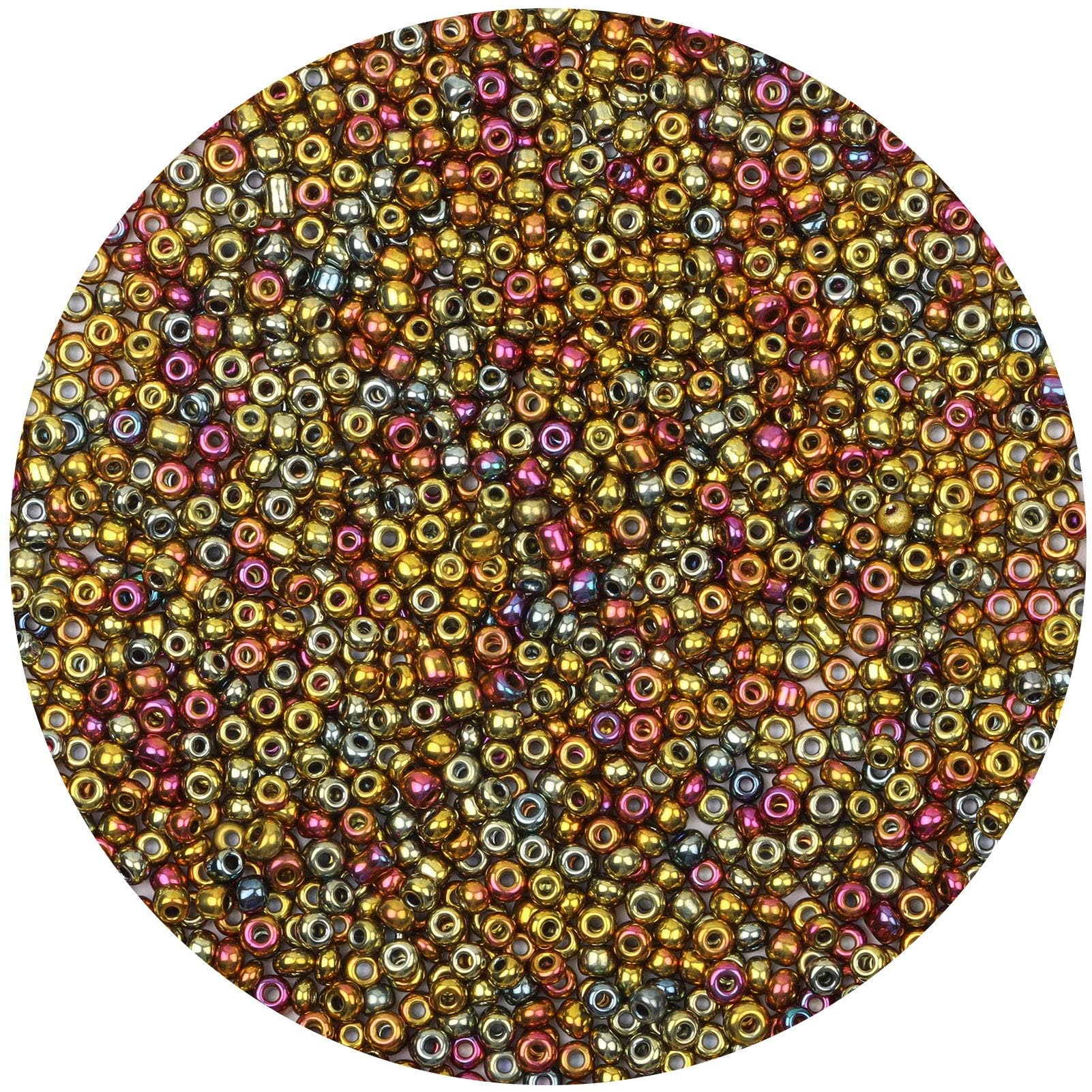 10000Pcs Mixed Color Glass Seed Beads Bulk for Jewellery Making, 2mm 11/0 Small Pony Beads for Bracelet Necklace Earring Making & Crafting — image 1