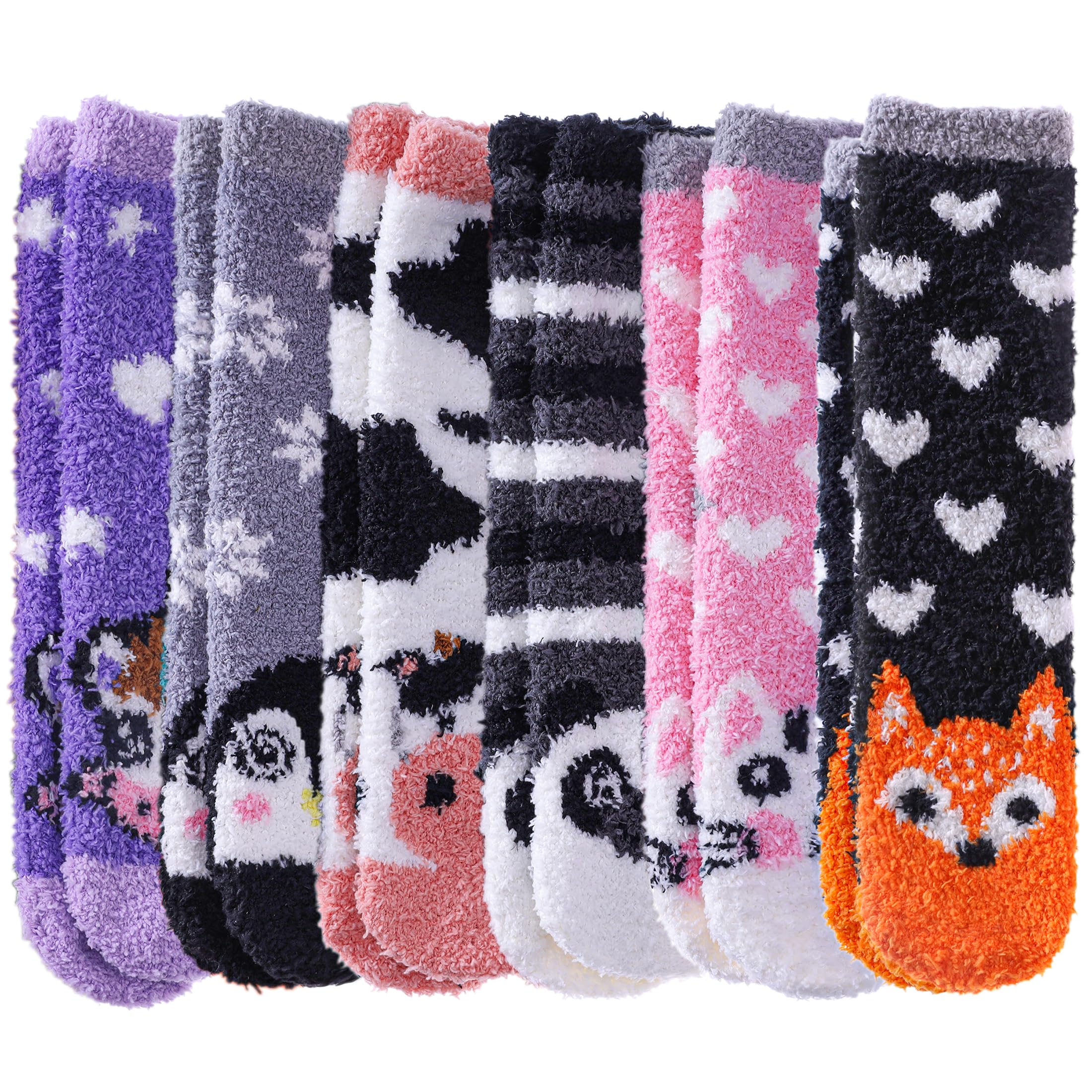 DYW Fuzzy Socks for Women Soft Cozy Fluffy Winter Warm Slipper Socks Home Sleeping Animal Socks