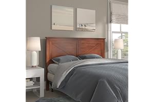 Glenwillow Home Farmhouse Style Wood Panel Headboard in Cherry - Queen Size