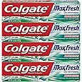 Colgate Max Fresh Whitening Toothpaste with Breath Strips, Clean Mint, 6 Ounce Tube, 4 Pack