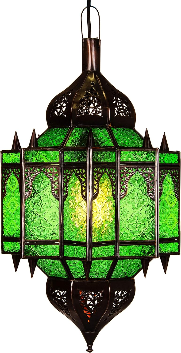 Orientalische Lampe Pendelleuchte Grün Alia 50cm E27 Lampenfassung