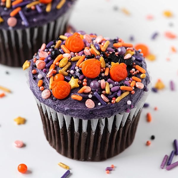 SWEETS INDEED HALLOWEEN SPRINKLES, CANDY EYEBALLS, EDIBLE SPRINKLE MIX, PERFECT FOR CAKE DECORATIONS, BAKING, ICE CREAM, COOKIES, CUPCAKE TOPPER, 4 OUNCES (TOIL & TROUBLE)