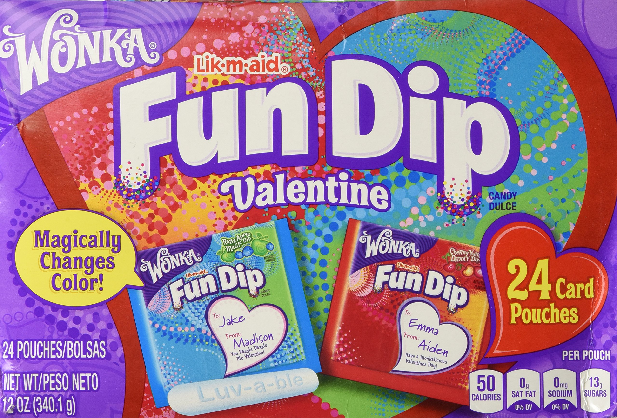 Wonka Fun Dip Valentine Card & Candy Kit 24 Count Buy Online in United