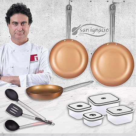 San Ignacio Professional Chef Copper Plus Set 3 sartenes + 4 ...