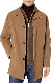 london fog men's bern long car coat with bib