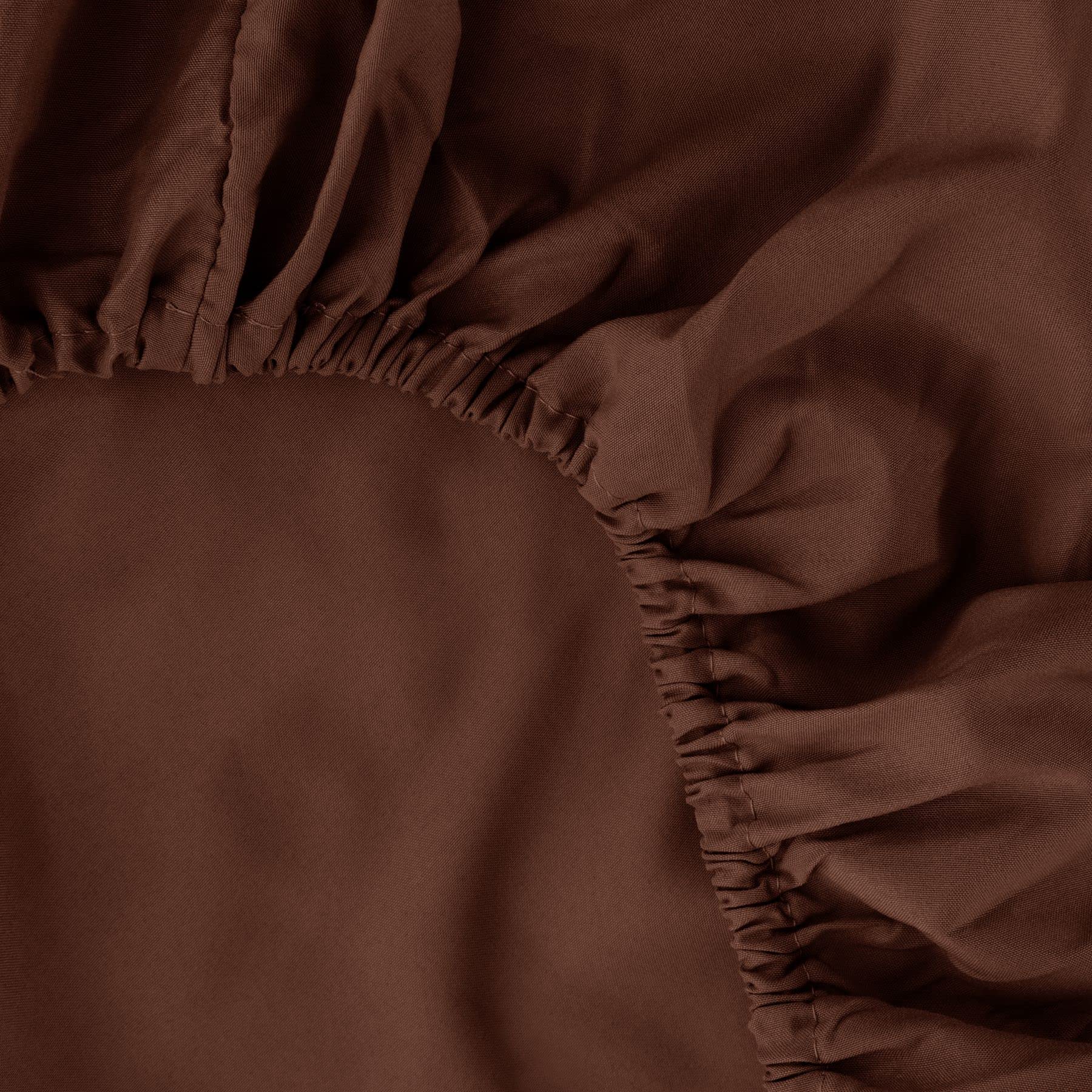 Ghooss Deep Pocket Fitted Sheet,Brown Full Fitted